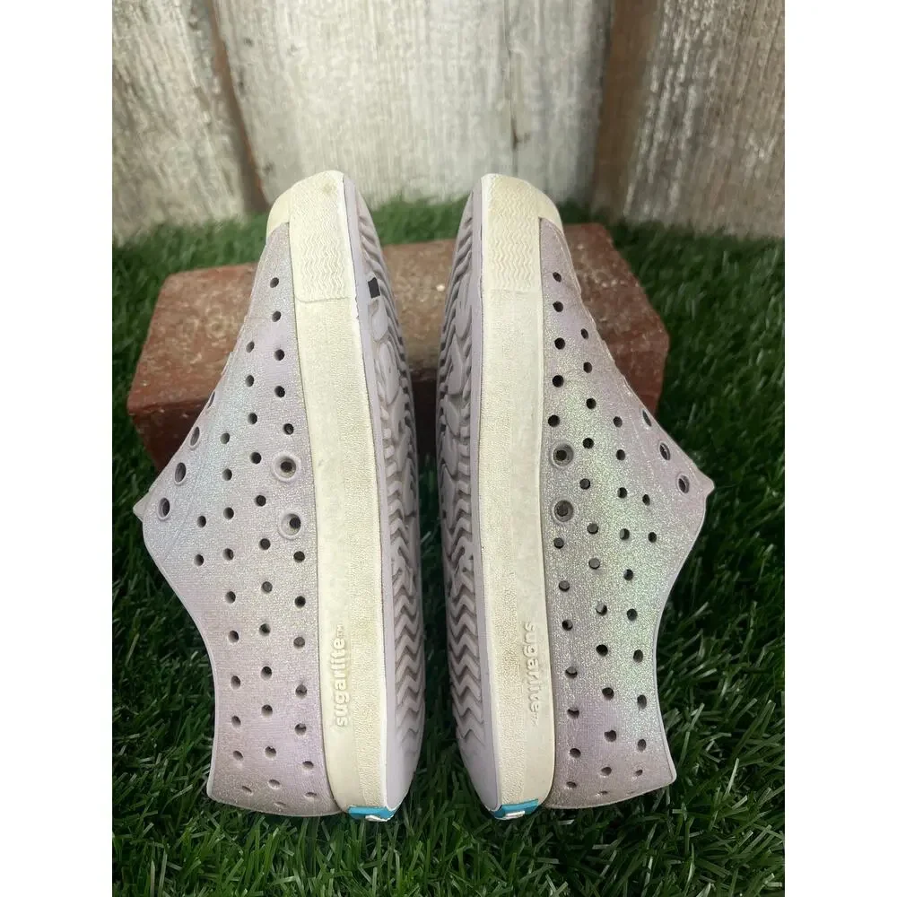 Native Jefferson Light Purple Glitter Slip On Shoes C10